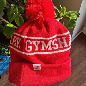Gymshark Vibrant Red Beanie with Pom Pom